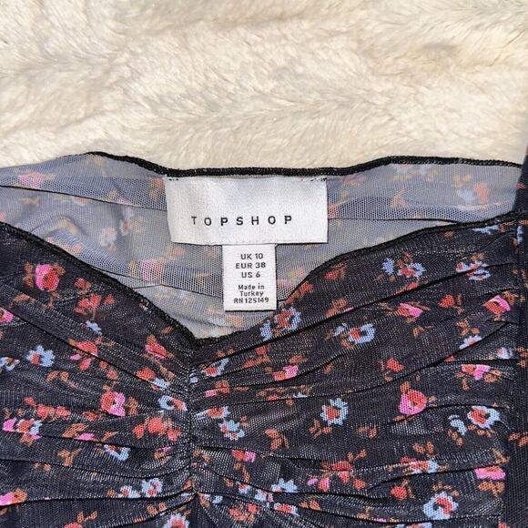 Topshop Layered Sweetheart Neckline Crop Top | Sz 6 - Picture 3 of 7